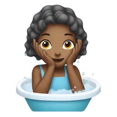 girl washes her face sticker