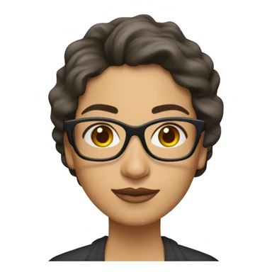 profesora morena pelo mediano gafas simpática sticker