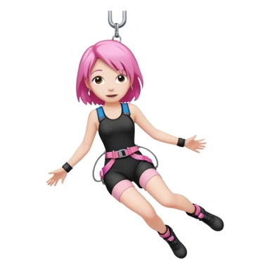 bungee jumping face with earrings pink hair sticker