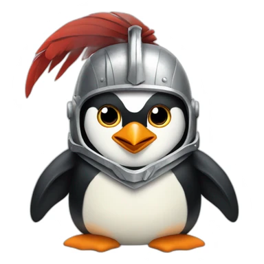 Penguin with gladiator helmet sticker