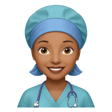 older black doctor woman with scrub cap sticker