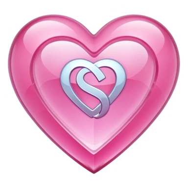 Pink heart shaped crystal with a $ carved in the center of the crystal. sticker