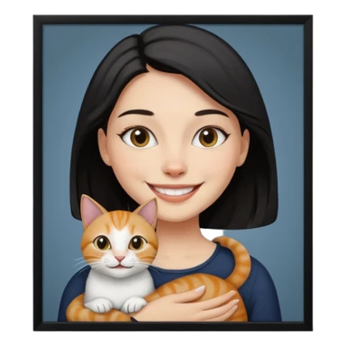 frame, painting, Mona Lisa, with cat sticker