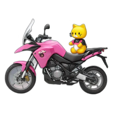 Hello kitty soñando con moto benelli trk 502X sticker