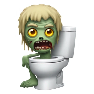 zombie with a skibidi toilet sticker