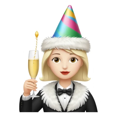 A seagull partying sticker