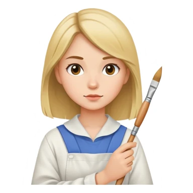 Painter girl sticker