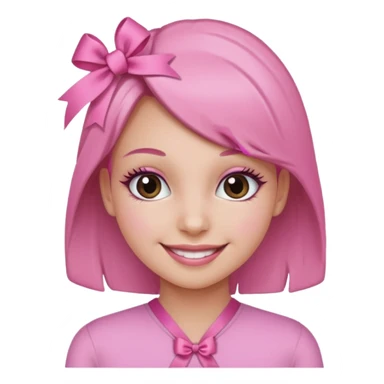 pink christmas girl with ribbon sticker