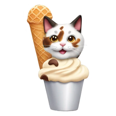 Icecream with calico cat sticker