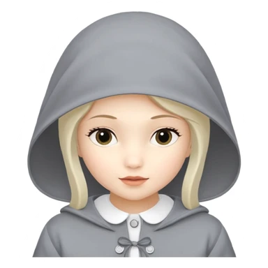 Создай эмодзи девушки с рыжими волосами и стрижкой химэ-кат, серыми глазами. На ней розовая майка и коричневая кофта sticker