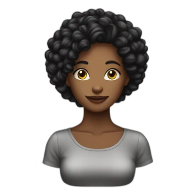 Mulher cabelo comprido liso preto sticker