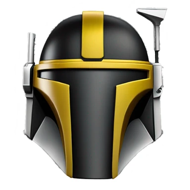 Mandalorian helmet black and yellow with antenna sticker