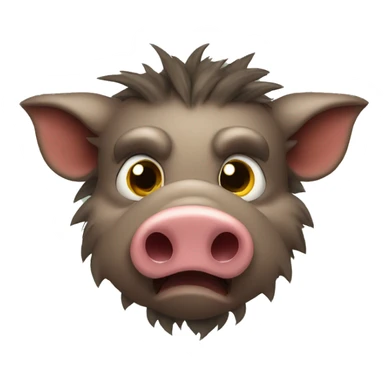 anthropomorphic wild boar not happy sticker
