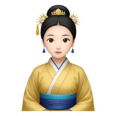 一个中长直发，平刘海，戴黑色框架眼镜的黄皮肤女生，穿着白色泡泡袖方领口娃娃衫，点缀着稀疏的棕色小花。下身是蓝色阔腿牛仔裤和粉色薄底布鞋。头上戴的是黑色画家帽。 sticker