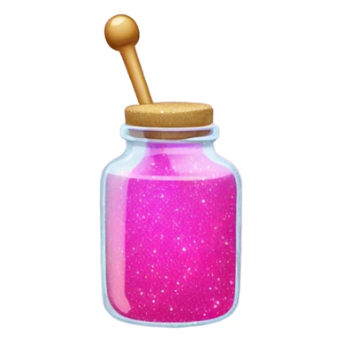  wand dipped in jar of hot pink of honey with glitter  sticker