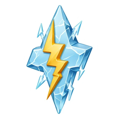 Chunky simple Lightning bolt with only four sides made of ice sticker