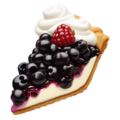 slice of blackberry pie with a dollop of whip cream  sticker