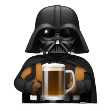 dark vador qui boit une biere sticker