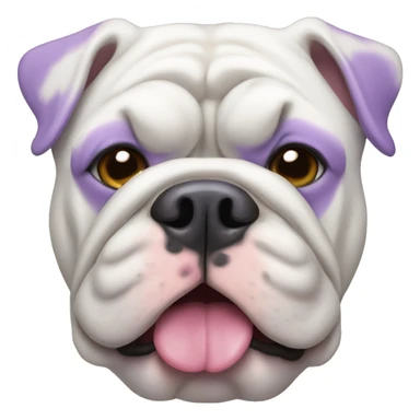 White and lilac English bulldog  sticker