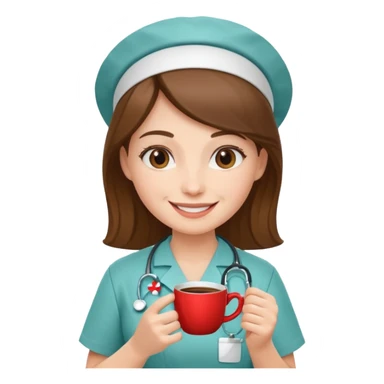 nurse holding drink sticker