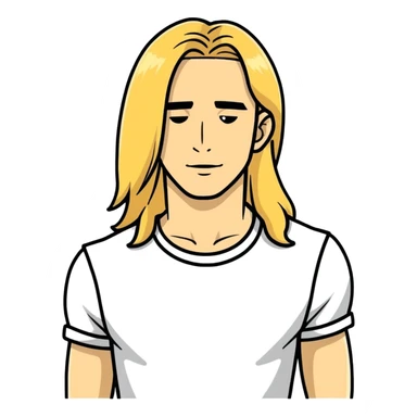 Gay man with long blonde hair  sticker