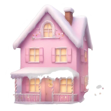 pink pastel house with design Christmas cute sticker