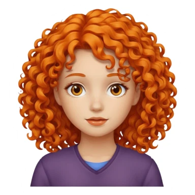 Girl whit hair orange and curly sticker