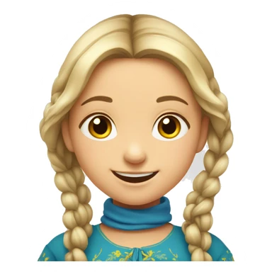 young ukrainian girl with happy playful face sticker