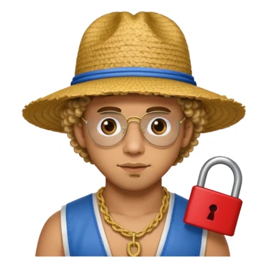 An emoji of Bad Bunny, the superstar from Puerto Rico. The singer. His hair is curly. He has a padlock beard. An an traditional boricua hat.  sticker