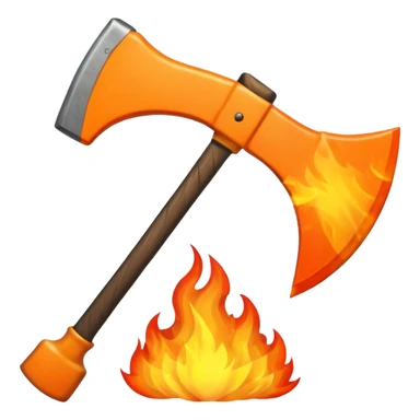 axe on fire sticker