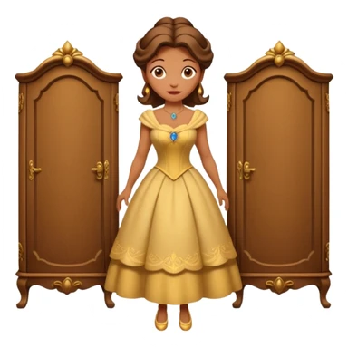 A middle-aged lady character from the fairy tale Beauty and the Beast — she was turned into a wardrobe and is around 40 years old. Based on the wardrobe’s original form, she has an anthropomorphic face. sticker