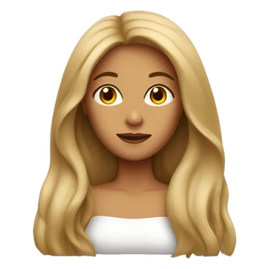 tan lady with long hair  sticker