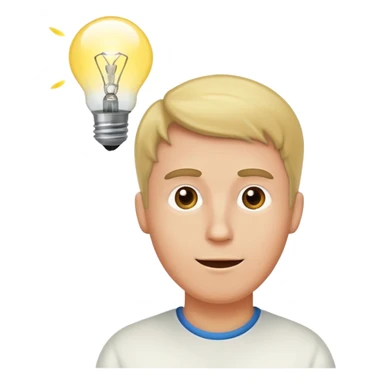 A white man came up with an idea, a light bulb appeared sticker