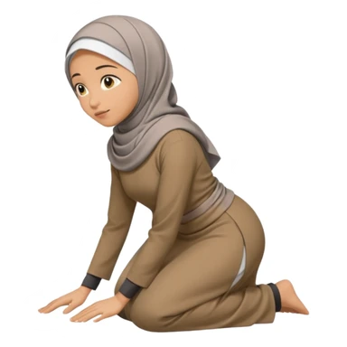 Islamic Woman Kneeling prostrated side view sticker