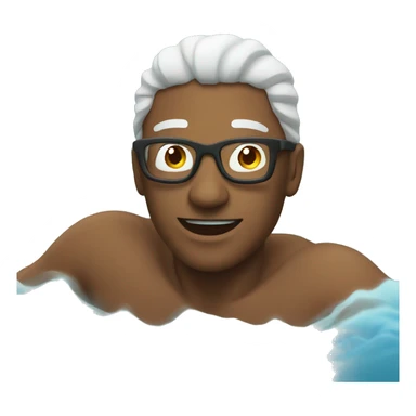 man swimming in lake sticker