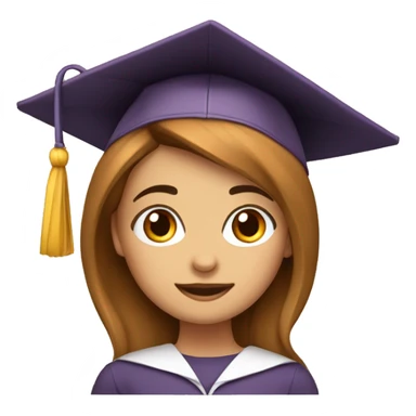 NIÑA PELO MARRON LARGO, CON ANTEOJOS Y GORRO DE GRADUACION  sticker