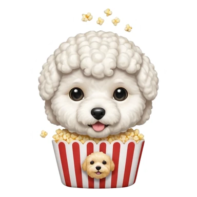 white bichon frise face with popcorn hair sticker