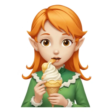 
a girl elf in orange hair with vanilla ice cream




 sticker