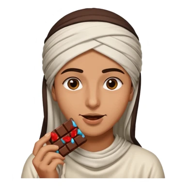 an Arab eats chocolate sticker