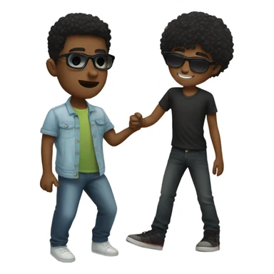 black hair boy with glasses kissing blonde hair boy with sunglasses sticker