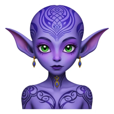 lady alien with tattoo sticker
