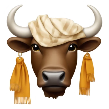 Buffalo head with Louis Vuitton scarf around its neck sticker