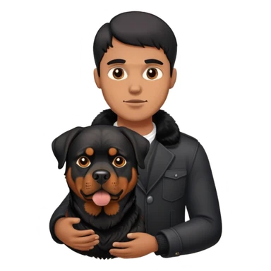 Man’s body Rottweiler head sticker