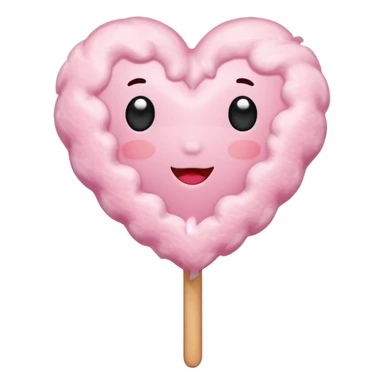 Cotton Candy, Heart-Shaped Cotton Candy – soft pink heart form with sparkle  sticker