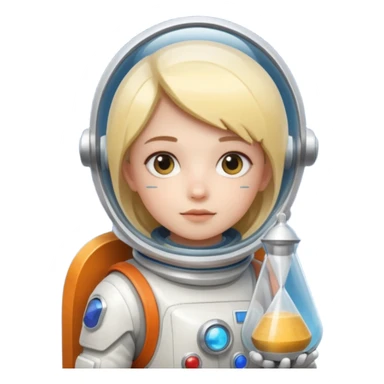 future Explorer with futuristic sandglass sticker