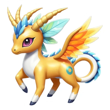 loopy loony toony honey-dipped buzzing bumbling fuzzy cute fiery ivy-hydro-Meloetta-Dialga-Salamence-Giratina-Rapidash-Pokémon-Fakémon-fusion-hybrid-creature sticker