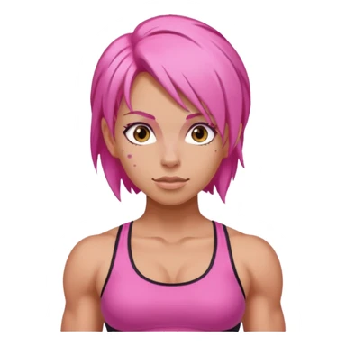gym girl with pink hair sticker