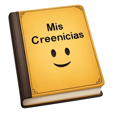 a book with the name "mis creencias" sticker