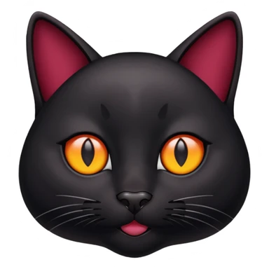 Black cat with burgundy node sticker