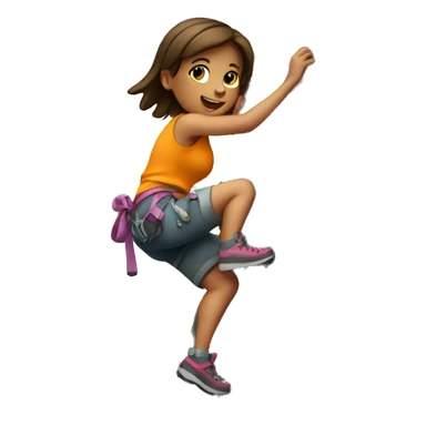 girl climbing rock sticker